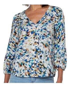 Liverpool Three Fourths
Sleeve Double V Neck Top M